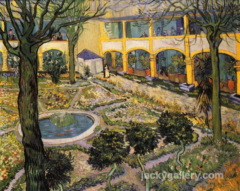 Courtyard of the Hospital in Arles, Van Gogh painting